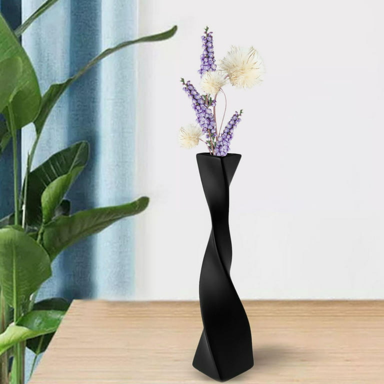 1pc Ceramic Vase Decoration, Minimalist Flower Arrangement Holder Matte  Black, Width 20cm, Height 23cm