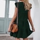 thumbnail image 3 of Puntoco Vestido De Manga Corta Con Cuello Redondo Y Falda Plisada Para Mujer, Color Liso, Color Verde Militar, Xl,Regalos Para Mujer Joven, 3 of 3