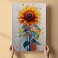 thumbnail image 3 of Sunflower Flower Canvas Wall Art 8x12 inches - Shabby Style Sunflower Flower Watercolor Canvas Wall Art for Feminine Bedroom Decor, 3 of 5