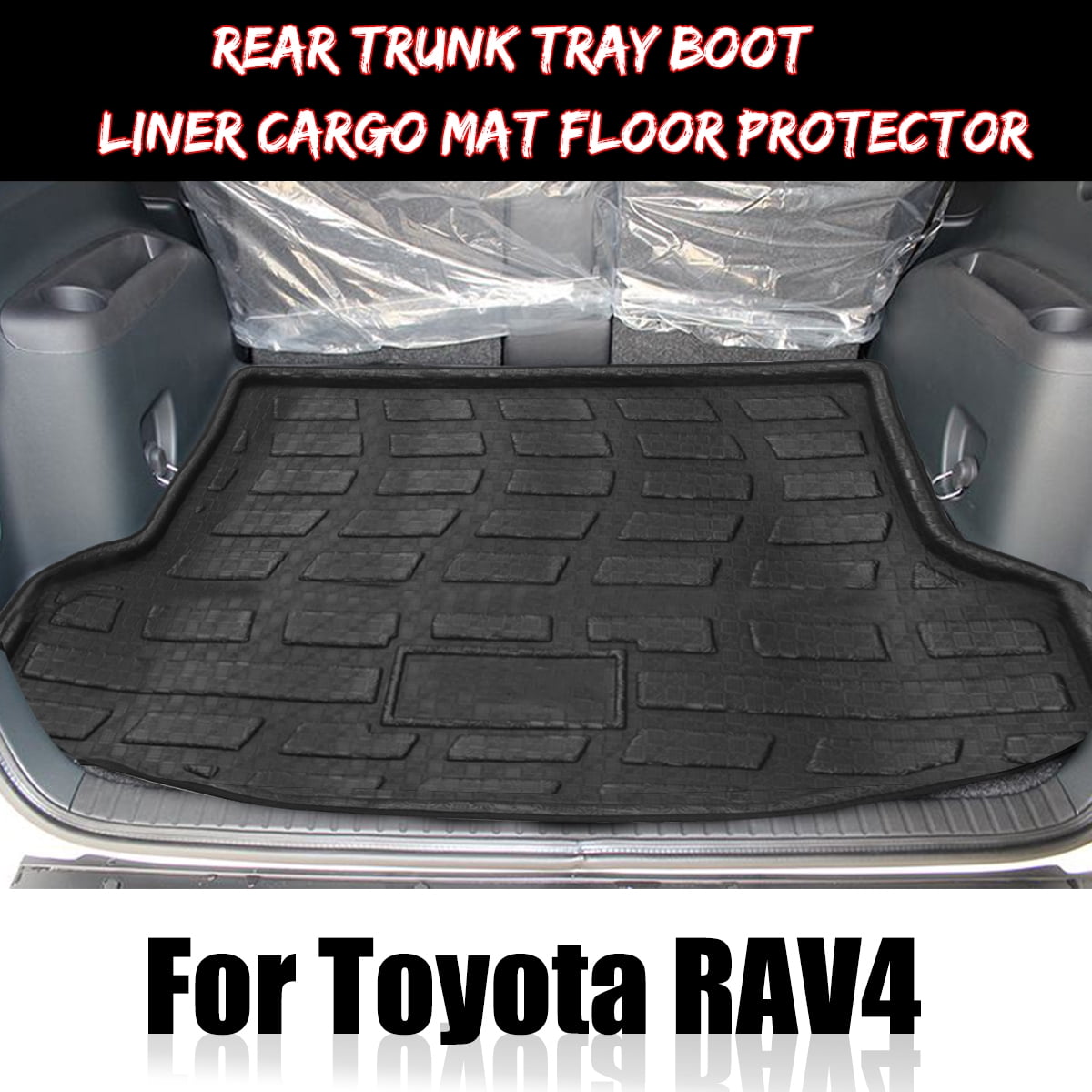 Car Black Rear Trunk Tray Boot Liner Mat Carpet Pad Floor