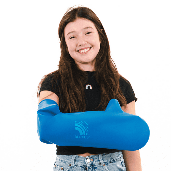 Bloccs 100% Waterproof Cast Covers for Swimming Arm Kids - Aquatic Therapy Cover, Cast Bag for Bath. Durable Cast Sleeve for Shower #CA79-L - Child Arm (Large)