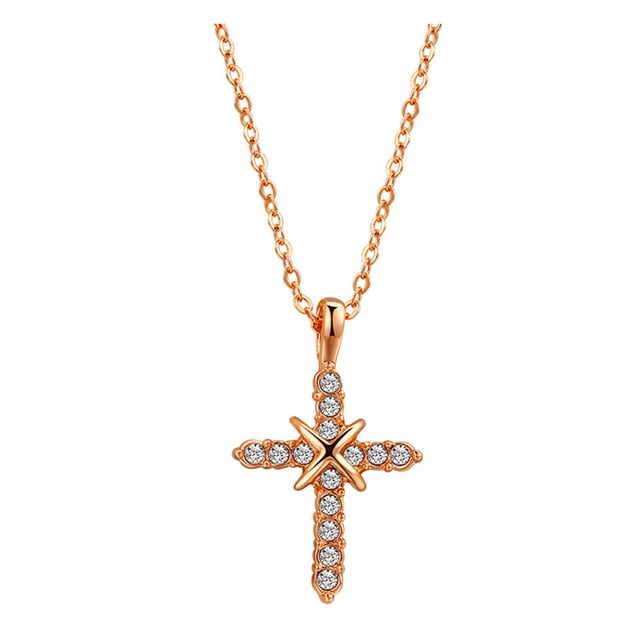 KAKOWELY Collar con colgante de cruz de moda para mujer, cadena para el cuello, joyería para el cuello, regalo de aniversario