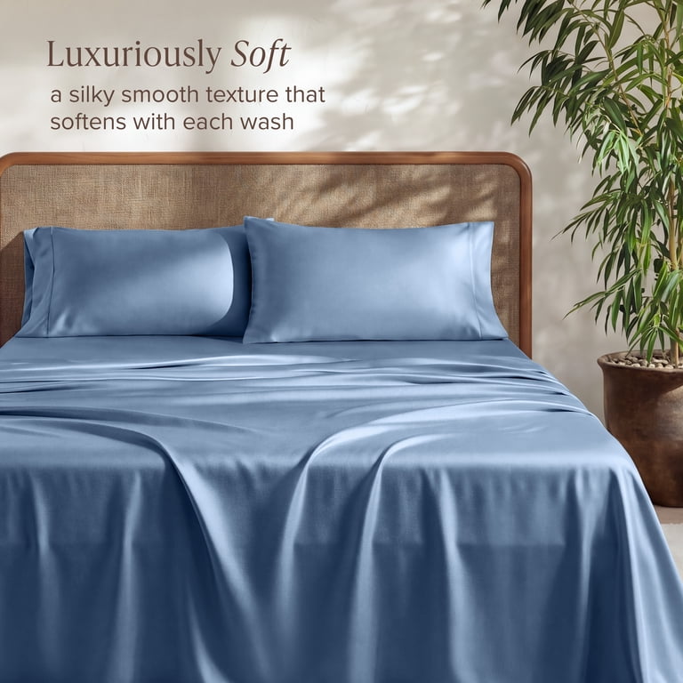 Bare Home Bamboo Sheet Set, Queen, Coronet Blue photo 3