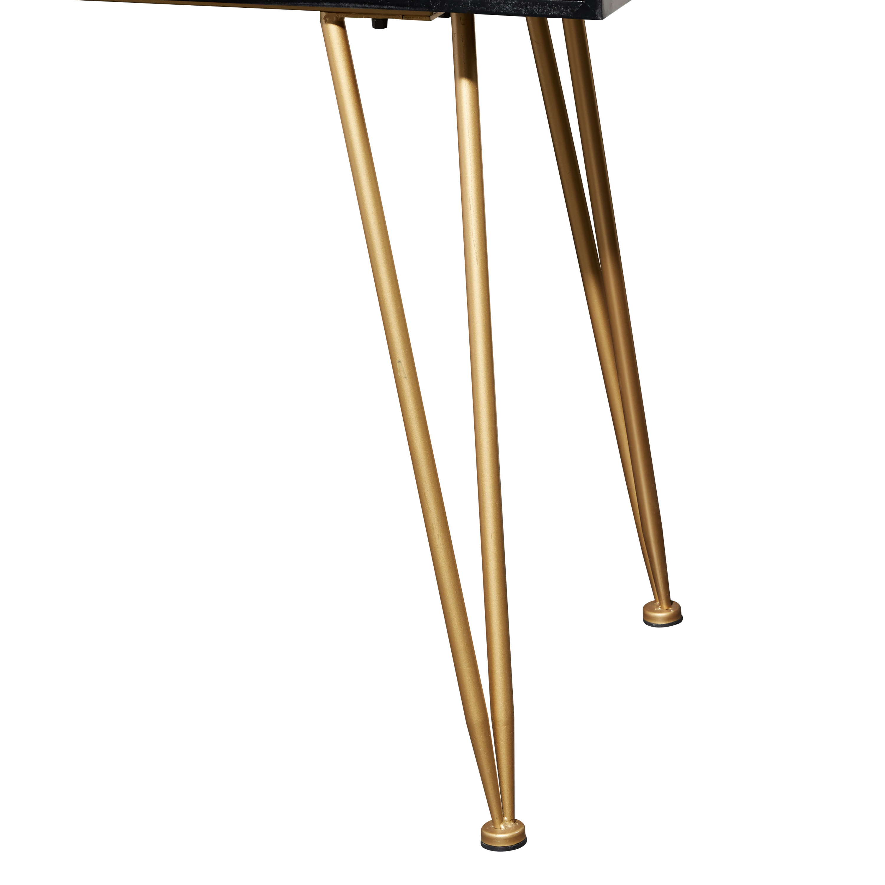 DecMode Wood Modern Console Table, Black Gold, 42"W