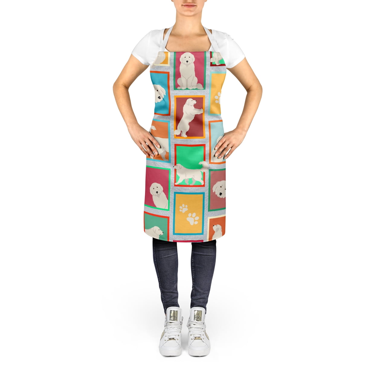 Lots of Great Pyrenees Apron 27 in x 30 in