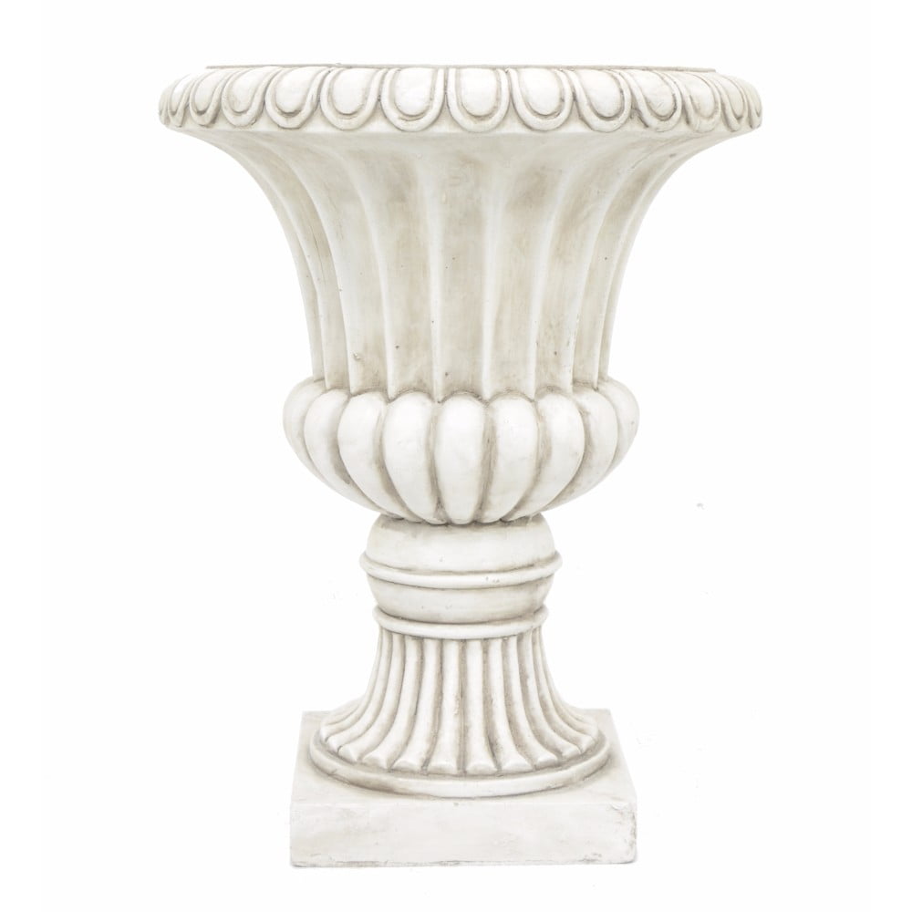 Resin Urn Planter Ivory Benzara by Benzara