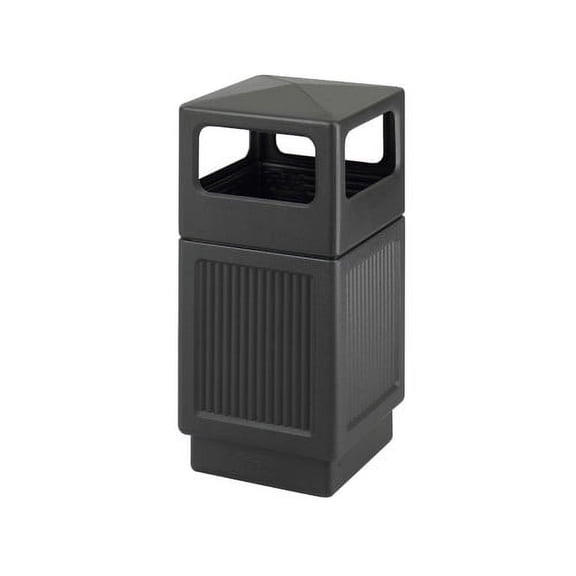 Safco Safco Canmeleon Side-Open Receptacle, Square, Polyethylene, 38 gal, Textured Black 9476BL