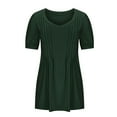 thumbnail image 6 of USSUMA Womens Tops Fashion Casual Women's Solid Short Sleeve V-neck Button T-shrit Top Blouse Elegant Clearance Sales Army Green Polyester L, 6 of 6