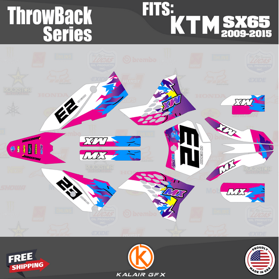 Kalair GFX Graphics Kit for Ktm 65SX SX65 (2009-2015) Throwback Series