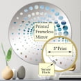 thumbnail image 3 of Designart "Panoramic Harmony on the Coast I" Ocean Spiral Dot Round Wall Mirror - Coastal Oval Printed Decorative Mirror - Multiple Color Options, 3 of 5