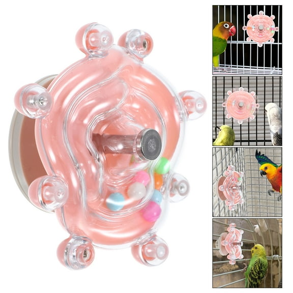 HEMOTON Interactive Bird Toys for Parakeets with Rotating Wheel and Parrot Chewing Fun