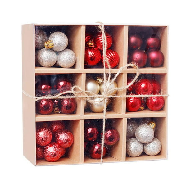 99 Pack Christmas Tree Ornaments Set Mini Shatterproof Holiday ...