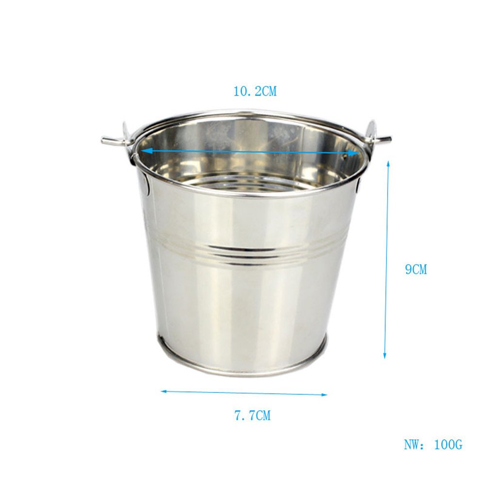 Stainless Steel Mini Snack Barrel Icing Bucket French Fries Tin Pails