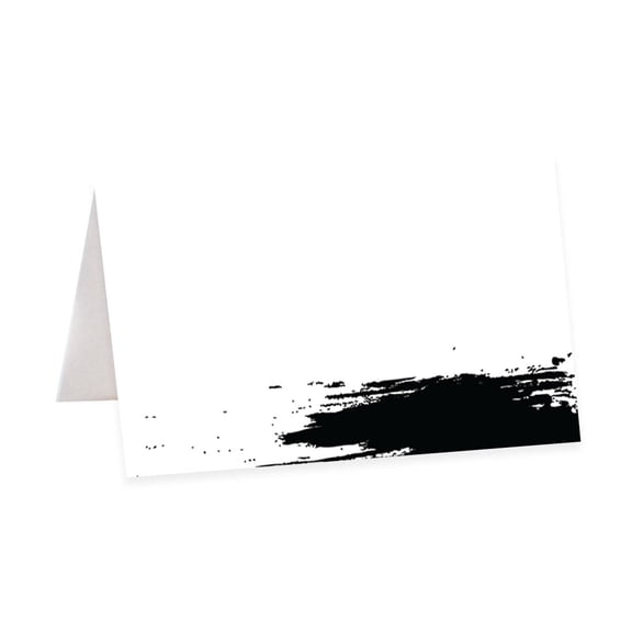 Koyal Wholesale Table Place Cards Black Brushstroke Wedding 56 Pack