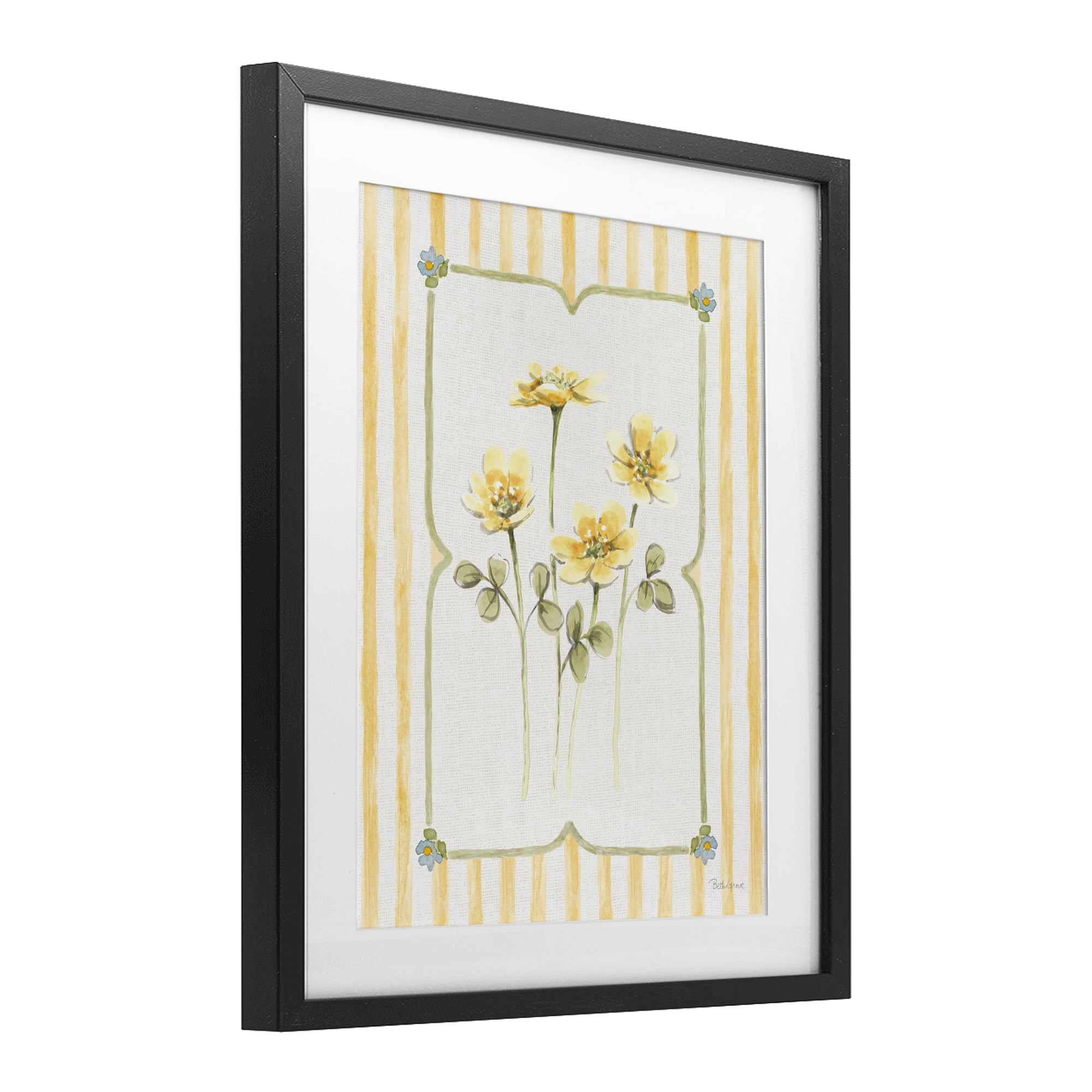 Stupell Industries Sweet Honey Florals Black Framed Print Under Glass, design by Beth Grove