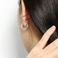 thumbnail image 5 of QQTDFG Women Jewelry 925 Sterling Silver Smooth Round Tube Hinged Hoop Earrings F0326-Silver - 18mm, 5 of 8