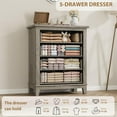 thumbnail image 6 of 4 Drawer Dresser for Bedroom,34.8" Tall Bedroom Dresser with Large Drawer& Black Handles,Wooden Storage Organizer Cabinet Chest of Drawer for Living Room,Hallway, 6 of 7