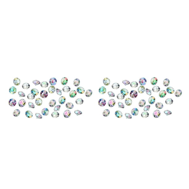 Sonducket Paquete de 1000 diamantes de imitación Adornos acrílicos Relleno de medias Gemas dispersas Decoraciones de Boda plata, blanco 6MM Type2 NO2
