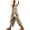 Beige, variant on Women's Cropped Linen Pants Drawstring Elastic High Waist Square Lace Patch Straight Ankle Trousers with Side Pockets for Summer Beach Daily Walking
