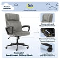 thumbnail image 2 of Serta Hannah Chaise de Bureau Moderne Rembourrée en Velours Microfibre Gris, 2 of 14