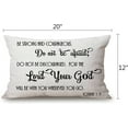 thumbnail image 2 of Pillow Covers with Christian Bible Verses Scripture Quotes Joshua-1-9 Farmhouse Rustic Décor Lumbar Pillow Covers with Saying Housewarming Family Room Décor 12" x 20", 2 of 6