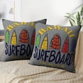 thumbnail image 4 of LALILO Throw Pillow Covers Surf Lettering Shirt Surf Wave Summer Tropical Cushion Cover 18" x 18", 2 Pack, 4 of 6