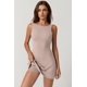 thumbnail image 4 of Vestido de tenis QINSEN, vestido de entrenamiento para mujer con pantalones cortos, color cacao, 4 of 6