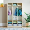 thumbnail image 3 of Guidecraft EdQ 3-Section Wooden Storage Locker for Classroom, Kids Cubby Organizer with Shelves and Hooks for Coats, 3 of 4