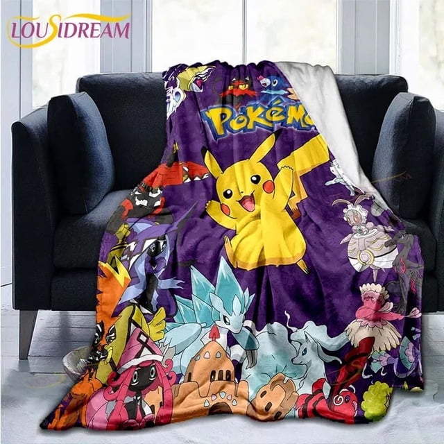 Manta de Anime japonés para niños, manta cálida de Sherpa para dormitorio, camas, sofá, sofá, famosa