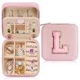 thumbnail image 1 of Parima Travel Jewelry Case for Women Girls, L Initial Travel Jewelry Case | Small Jewelry Travel Case | Personalized Travel Mini Jewelry Case | Birthday Gifts for Women Mom Grandma - Letter J, Pink, 1 of 5