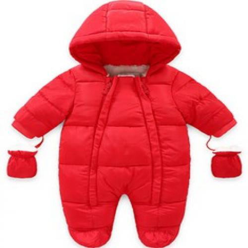 Jchen Newborn Christmas Jumpsuits Infant Baby Boys Girls Solid Color Hooded Button Jumpsuit Romper Outfits for 3-24 Month