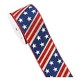 thumbnail image 2 of 1 Rolls Patriotic Wired Ribbon 5 Yard,4th Of July Red White Stripe Glitter Ribbon 250th Anniversary Decor Independence Day & Memorial Day Bows DIY Wreath Crafts, 2 of 9