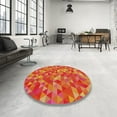 thumbnail image 3 of Ahgly Company Indoor Square Patterned Orange Abstract Area Rugs, 4' Square, 3 of 6