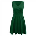 thumbnail image 3 of gakvbuo Summer Tank Dresses For Women Knee Length Wrap V Neck Sleeveless Sundress With Pockets Vacation Dresses Wedding Guest Dresses Cocktail Dresses For Women, 3 of 6