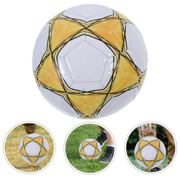 LOLIPPYY Youth Soccer Ball for Training Durable PVC Yellow Color Handstitched Design Perfect for Kids 8.5 Inch for Fan Gear