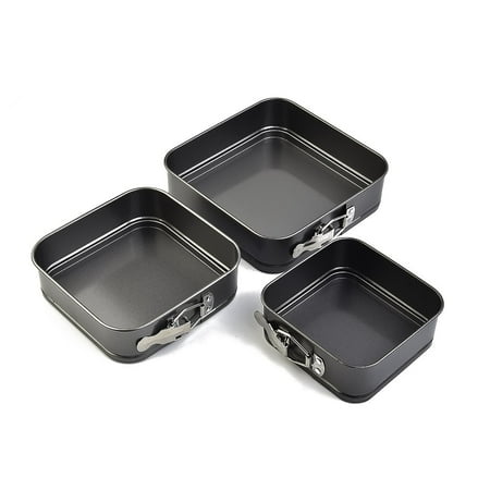 

JINGT 3Pcs/Set Square Shape Cake Tins Mold Non Stick Baking Bake Trays Pan
