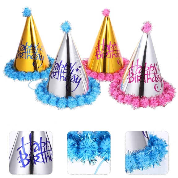 LOLIPPYY 8Pcs Assorted Color Decorative Birthday Hats for Party Celebration Headwear