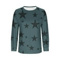 thumbnail image 4 of Stars Tees for Women Full Printed Tops Clothing Crewneck Long Sleeve Pullover Classic-Fit Tees Casual Soft Outfits Spring Fall Clothes Fashion Shirts, 4 of 8