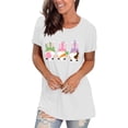 thumbnail image 4 of EQWLJWE Hauts à Col en V pour Femmes Mode T-shirt Décontracté de Pâques Imprimé Col Rond Manches Courtes Pull Blouse Été pour Femmes 2023, 4 of 8