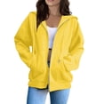 thumbnail image 4 of Resicozy Zip Up Sweatshirt Women 2026 Y2K Casual Long Sleeve Zipper Hoodies Fall Oversized Track Jackets With Pockets Yellow S, 4 of 4