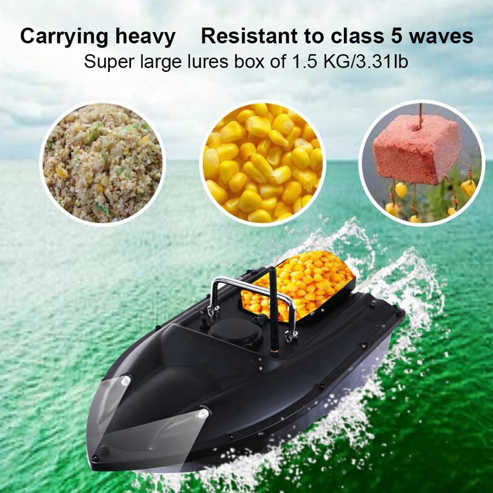 Bateau De Pêche à Distance 300m - 1,8kg - Appât Télécommandé Avec LED Pour Rivières Et Lacs