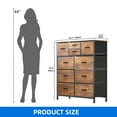 thumbnail image 4 of Dextrus 10 Drawer Dresser, Fabric Storage Drawer Chest of Drawer Dressers for Bedroom, Steel Frame, 4 of 10