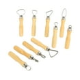 thumbnail image 5 of Metal + wood Thick Handle Flat Wire Cutter Clay Pottery Sculpting Tool Set Pack of 10, 5 of 8