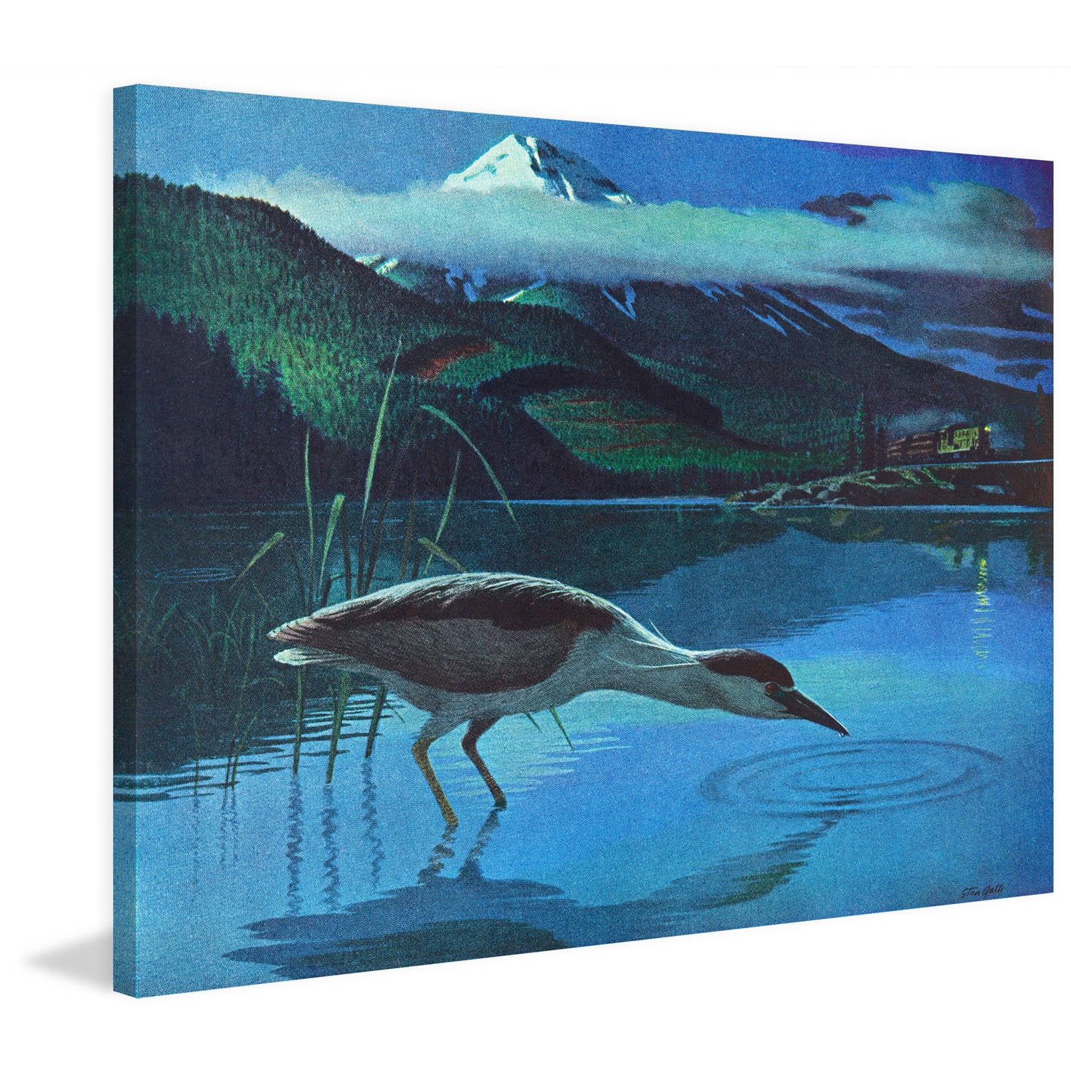 Marmont Hill "Night Heron" Painting Print on Wrapped Canvas
