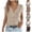 #417 Khaki, variant on Felirenzacia Women's V Neck Tank Top, Cable Ribbed Knitted Sleeveless Button up Tee,Khaki,S