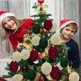 thumbnail image 6 of 12-Pack Flocked Velvet Christmas Tree Ball Ornaments Set,Shatterproof Plastic Decorations for Xmas Tree,Wreath,Garland Holiday Decor,80mm/3.14 Inches(Brown), 6 of 8