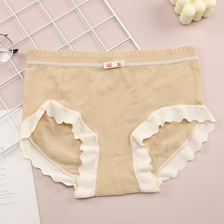 

CAICJ98 Womens Lingerie Women s Cotton Bikini Panties High-Cut Full Coverage Stretch Cool Underwear for Women Khaki One Size