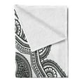 thumbnail image 2 of Black and White Soft Flannel Fleece Throw Blanket, Mandala Yin and Yang Flourishing Nature Ornate Petal Design, Cozy Plush for Indoor and Outdoor Use, 50" x 60", Black and White, by Ambesonne, 2 of 5
