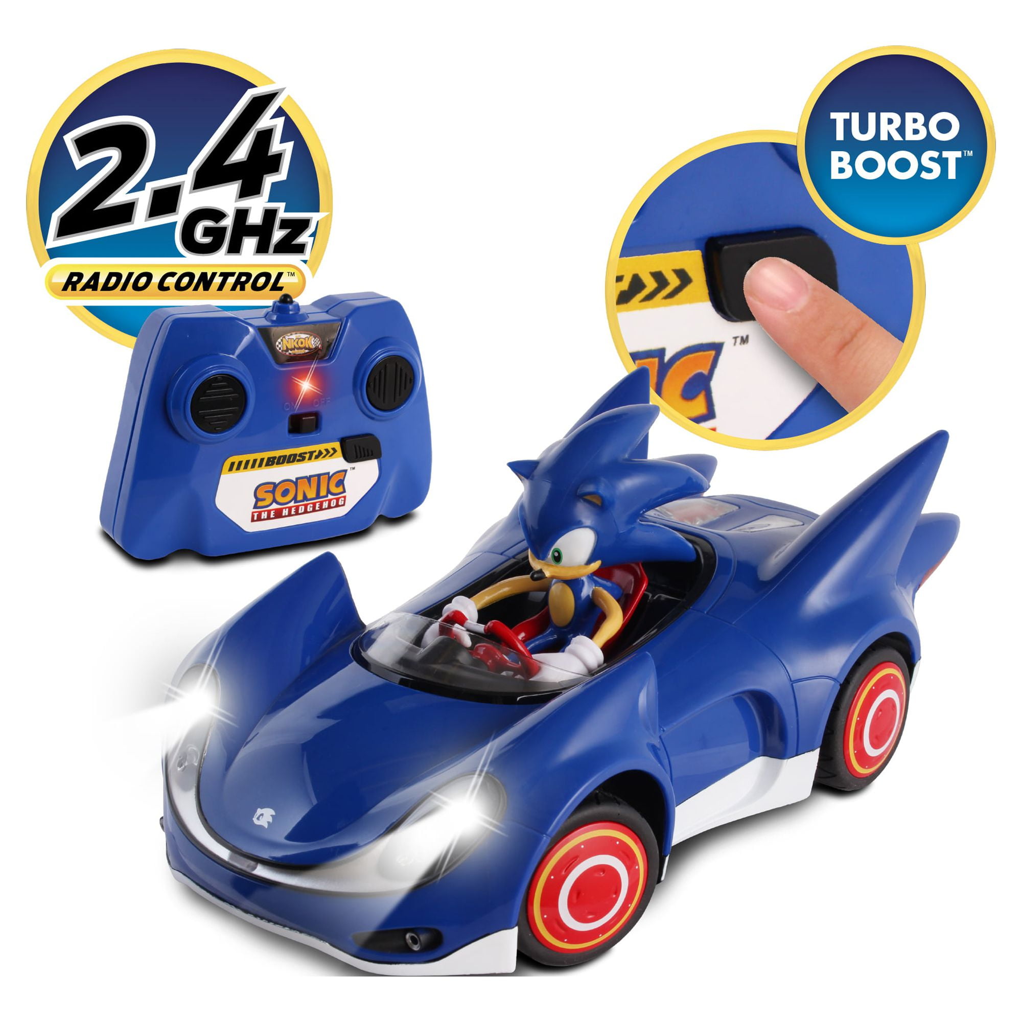 NKOK Official Sonic The Hedgehog Movie Toys | Sega Racing Pull Back Speed  Racer | Large Size Toy Car- Blue