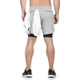 thumbnail image 3 of CaComMARK PI Clearance Workout Shorts for Men 2 in 1 Running Shorts Gym Athletic Quick Dry Shorts with Liner Gray XL(XL), 3 of 6